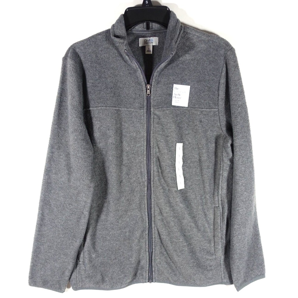 Croft and Arctic Fleece Sweater Men Small Classic Fit  Easy Care  Full Zip NWT